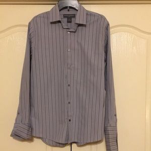 Used men’s Banana Republic button down shirt 15–15 1/2 medium French cuffs. Gray